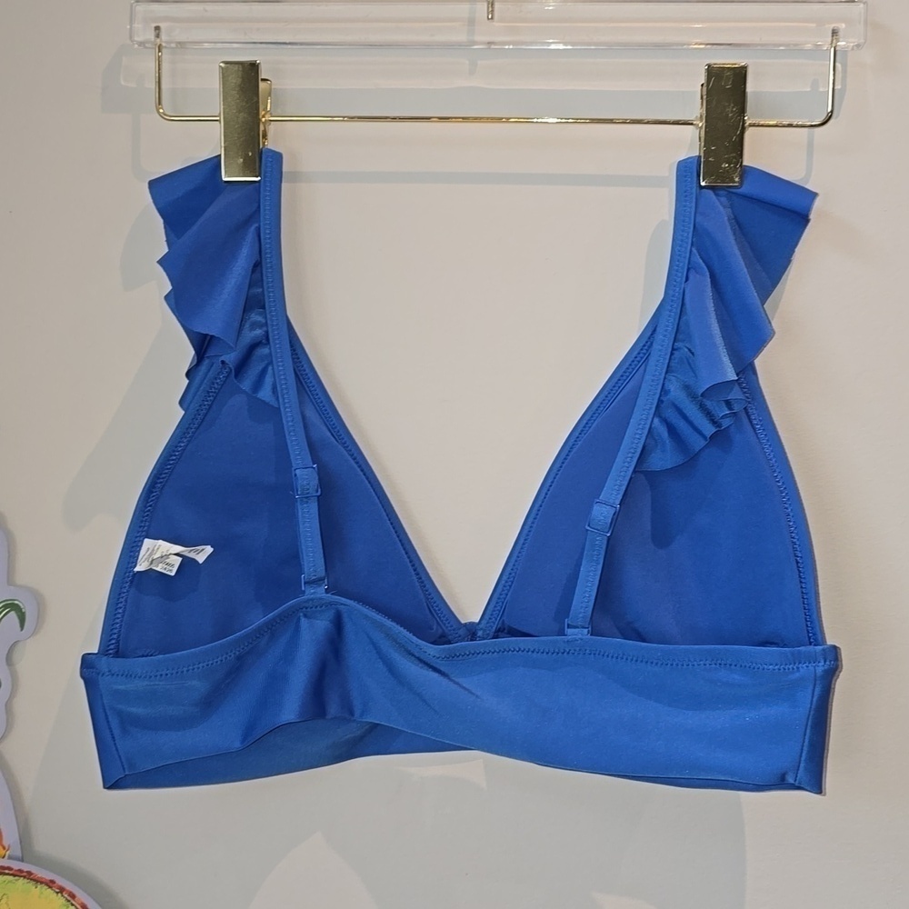 aerie - Blue Ruffle Triangle Bikini Top​​​​​​​ - Picture 4 of 11